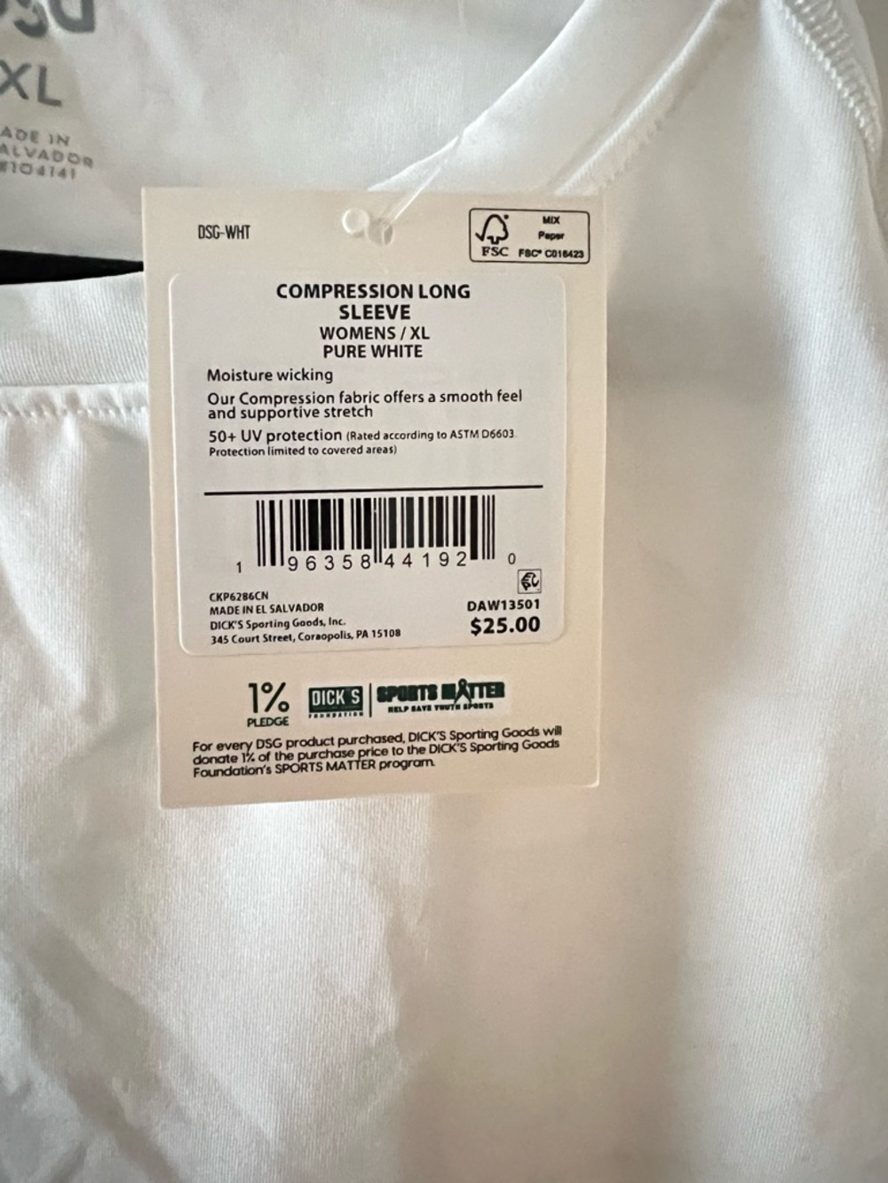 DSG White Crewneck Long Sleeve Shirt - Picture 3 of 4